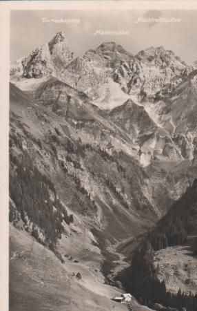 Oberstdorf - Einödsbach mit Mädelegabelgruppe - 1956 Oberstdorf - Einödsbach mit Mädelegabelgruppe - 1956