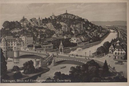 Tübingen - Blick auf Eberhardbrücke - ca. 1950 Tübingen - Blick auf Eberhardbrücke - ca. 1950