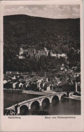 Heidelberg - Blick vom Philosophenweg - ca. 1960 Heidelberg - Blick vom Philosophenweg - ca. 1960