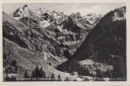 Oberstdorf-Einödsbach - mit Trettachspitze - ca. 1950 Oberstdorf-Einödsbach - mit Trettachspitze - ca. 1950