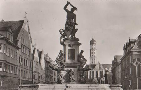 Augsburg - Herkules-Brunnen - 1954 Augsburg - Herkules-Brunnen - 1954