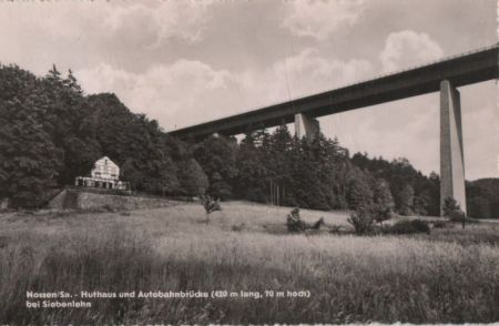 Nossen - Huthaus und Autobahnbrücke - 1963 Nossen - Huthaus und Autobahnbrücke - 1963