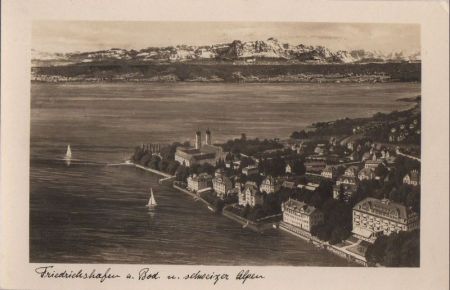 Friedrichshafen - mit schweizer Alpen - ca. 1950 Friedrichshafen - mit schweizer Alpen - ca. 1950