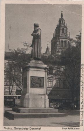 Mainz - Gutenberg-Denkmal - 1950 Mainz - Gutenberg-Denkmal - 1950