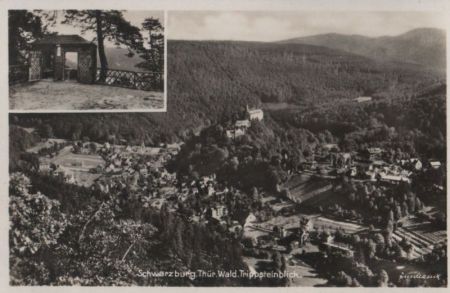 Schwarzburg - Blick vom Trippsteinhäuschen - 1933 Schwarzburg - Blick vom Trippsteinhäuschen - 1933