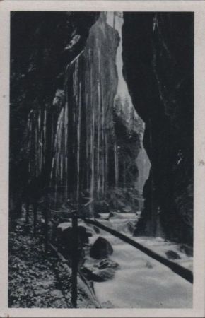 Garmisch-Partenkirchen - Partnachklamm mit Wasserfall - ca. 1950 Garmisch-Partenkirchen - Partnachklamm mit Wasserfall - ca. 1950