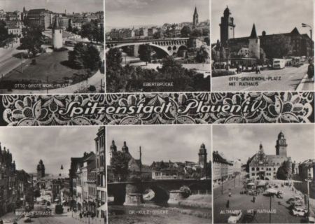 Plauen - u.a. Altmarkt mit Rathaus - 1968 Plauen - u.a. Altmarkt mit Rathaus - 1968
