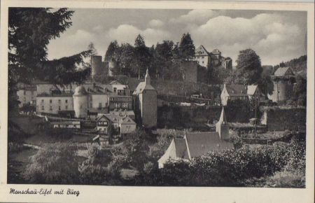Monschau - mit Burg - ca. 1955 Monschau - mit Burg - ca. 1955