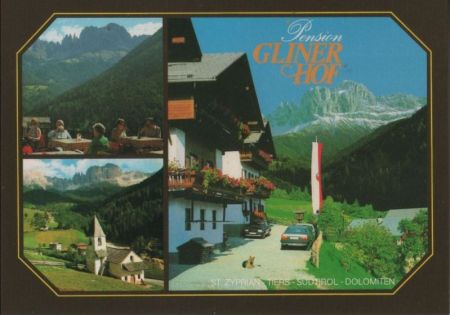 Italien - Tiers - Pension Glinerhof - ca. 1980 Italien - Tiers - Pension Glinerhof - ca. 1980