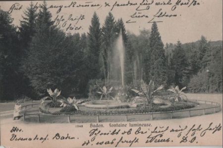 Schweiz - Baden - Fontaine lumineuse - 1905 Schweiz - Baden - Fontaine lumineuse - 1905