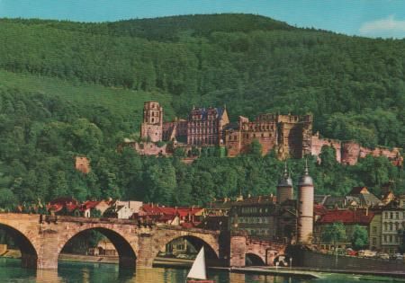 Heidelberg - Brücke mit Schloss - ca. 1975 Heidelberg - Brücke mit Schloss - ca. 1975