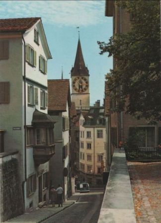 Schweiz - Zürich - Pfalzgasse un St. Peter - 1969 Schweiz - Zürich - Pfalzgasse un St. Peter - 1969