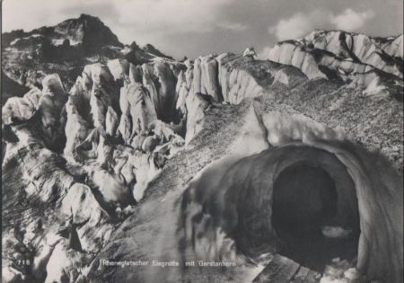 Schweiz - Rhonegletscher - Eisgrotte mit Gerstenhorn - ca. 1965 Schweiz - Rhonegletscher - Eisgrotte mit Gerstenhorn - ca. 1965