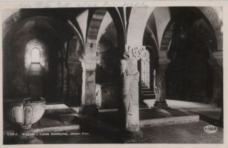 Schweden - Lund - Kryptan i Lunds Domkyrka, Jätten Finn - 1952 Schweden - Lund - Kryptan i Lunds Domkyrka, Jätten Finn - 1952