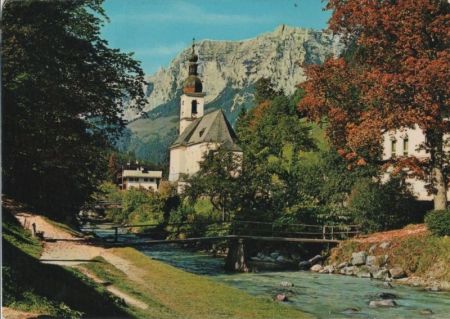 Ramsau - Bergkirchlein mit Reiteralpe - ca. 1970 Ramsau - Bergkirchlein mit Reiteralpe - ca. 1970