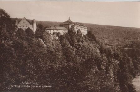 Schwarzburg - Schloss von der Terrasse gesehen - ca. 1935 Schwarzburg - Schloss von der Terrasse gesehen - ca. 1935