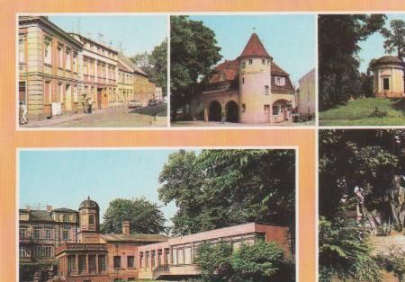 Neuruppin - Rosenstraße, Bahnhof Rheinsberger Tor, Knobelsdorfftempel, Tempelgarten, Fontanedenkmal - 1984 Neuruppin - Rosenstraße, Bahnhof Rheinsberger Tor, Knobelsdorfftempel, Tempelgarten, Fontanedenkmal - 1984