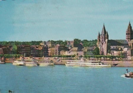 Mainz am Rhein - Mainz - Rheinansicht mit Dom - 1960 Mainz am Rhein - Mainz - Rheinansicht mit Dom - 1960