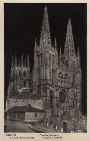 Spanien - Burgos - La Cathedrale iluminee - ca. 1955 Spanien - Burgos - La Cathedrale iluminee - ca. 1955