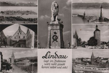 Lindau - u.a. Hafenpartie - 1953 Lindau - u.a. Hafenpartie - 1953