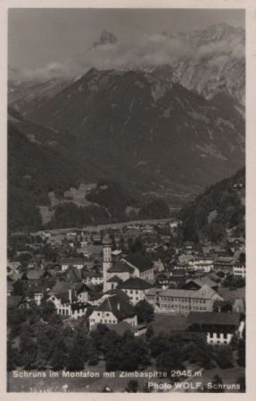 Österreich - Schruns - mit Zimbaspitze - 1951 Österreich - Schruns - mit Zimbaspitze - 1951