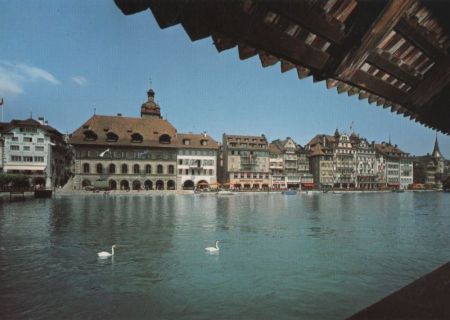 Schweiz - Luzern - Reuss und Rathausquai - ca. 1985 Schweiz - Luzern - Reuss und Rathausquai - ca. 1985