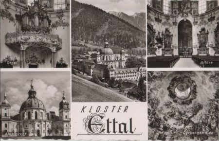 Kloster Ettal - u.a. Abteikirche - ca. 1955 Kloster Ettal - u.a. Abteikirche - ca. 1955
