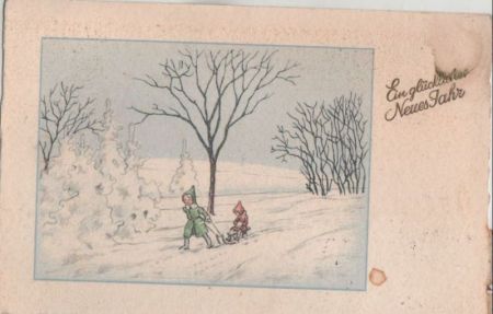 Glückliches Neues Jahr - Kinder im Schnee Glückliches Neues Jahr - Kinder im Schnee