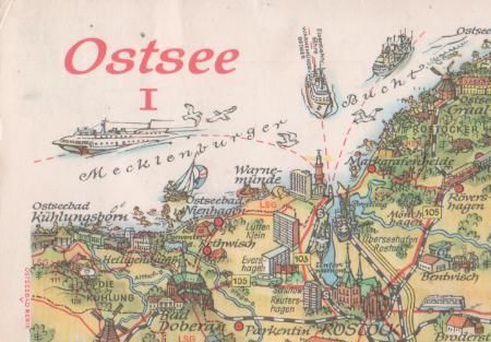 Rostock - Ostsee - Karte - 1977 Rostock - Ostsee - Karte - 1977