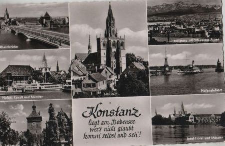 Konstanz - u.a. Hafen, Konzil und Münster - ca. 1960 Konstanz - u.a. Hafen, Konzil und Münster - ca. 1960