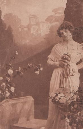 Frau und Blumen - 1923 Frau und Blumen - 1923