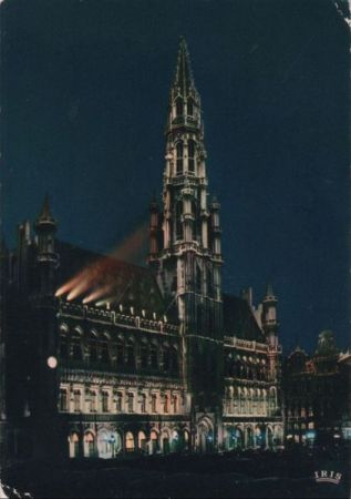 Belgien - Brüssel - Bruxelles - Hotel de Ville, Illumination - 1967 Belgien - Brüssel - Bruxelles - Hotel de Ville, Illumination - 1967