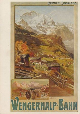 Schweiz - Wengernalpbahn - ehemaliges Plakat - ca. 1990 Schweiz - Wengernalpbahn - ehemaliges Plakat - ca. 1990