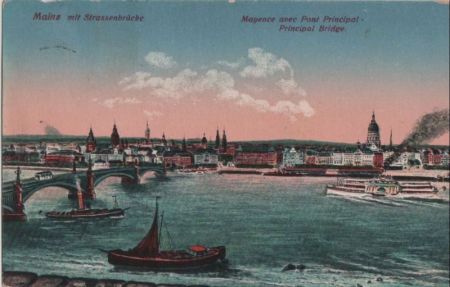 Mainz - mit Straßenbrücke - 1927 Mainz - mit Straßenbrücke - 1927