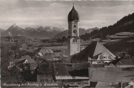 Nesselwang - mit Säuling und Zugspitze - 1957 Nesselwang - mit Säuling und Zugspitze - 1957