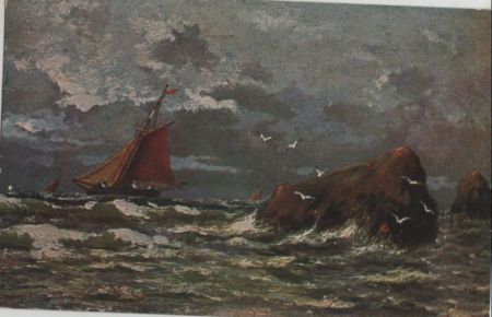 Segelboot und Möwen Segelboot und Möwen