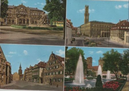 Fürth, Bayern - mit Rathaus und Springbrunnen Fürth, Bayern - mit Rathaus und Springbrunnen