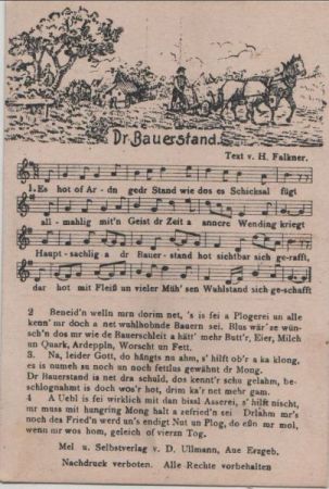 Liedkarte Dr Bauerstand Liedkarte Dr Bauerstand