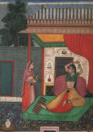 Liebeskranke Dame Indische Miniaturen Liebeskranke Dame Indische Miniaturen