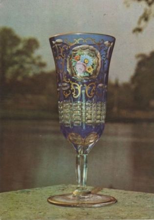 Vase blauer Überfang Vase blauer Überfang