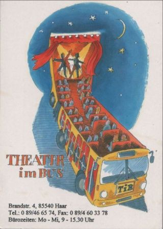 Theater im Bus Werbekarte Theater im Bus Werbekarte