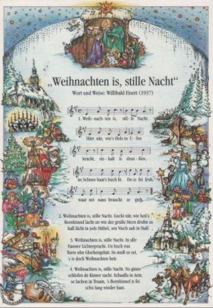 Liedkarte Weihnachten is, stille Nacht Liedkarte Weihnachten is, stille Nacht