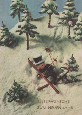 Wünsche zum neuen Jahr Skifahrer Wünsche zum neuen Jahr Skifahrer