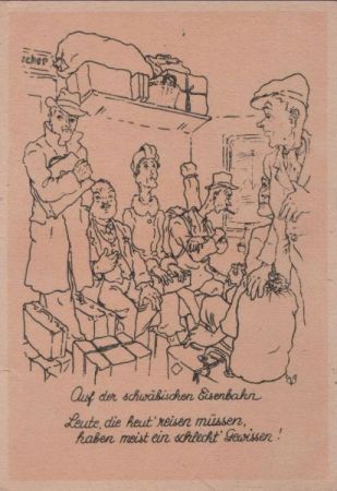 Auf der schwäbischen Eisenbahn Zeichnung Auf der schwäbischen Eisenbahn Zeichnung