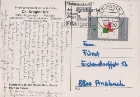 Briefmarkenhandlung Kragler Werbekarte Briefmarkenhandlung Kragler Werbekarte