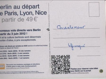 Lufthansa Werbekarte Lufthansa Werbekarte