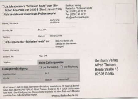 Schlesien heute Magazin Werbung Schlesien heute Magazin Werbung