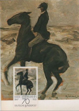 Max Liebermann Reiter nach links am Strand Max Liebermann Reiter nach links am Strand