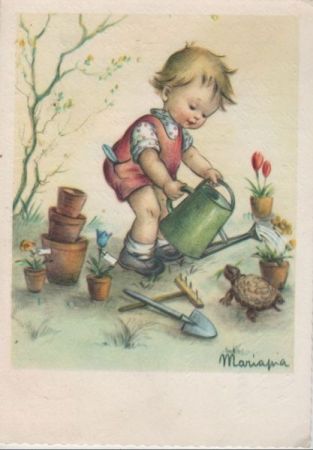 Kind mit Gießkanne Kind mit Gießkanne
