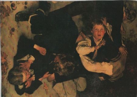 Hans Thoma Raufende Buben Hans Thoma Raufende Buben